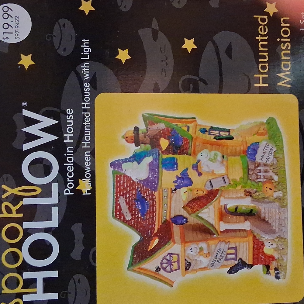Vintage Spooky Hollow Porcelain House With Light Haunted Mansion 2002